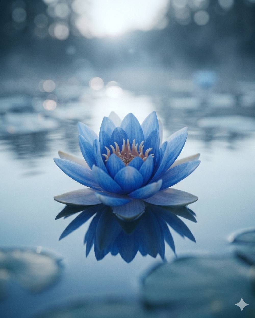 Flor de loto azul simbolizando sabiduría, conocimiento y desarrollo espiritual